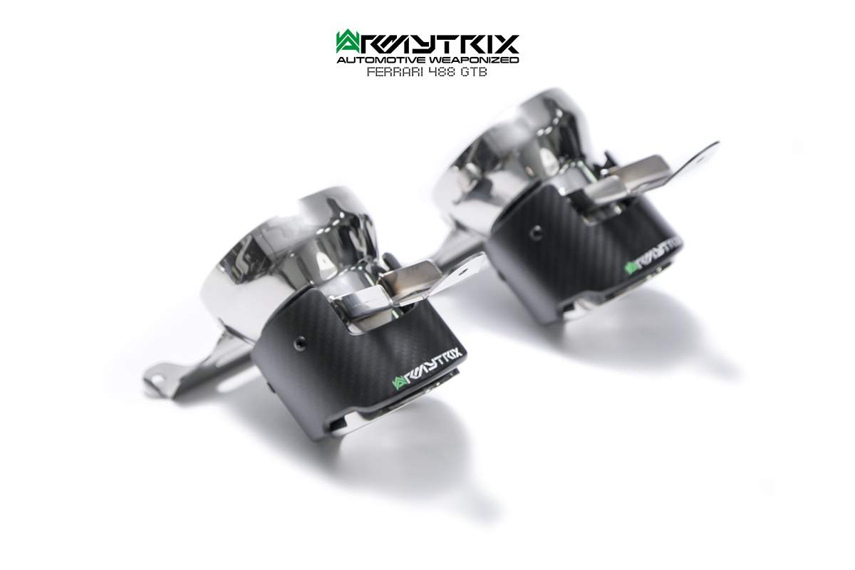 Stainless Steel Twin carbon tips Ferarri 488
